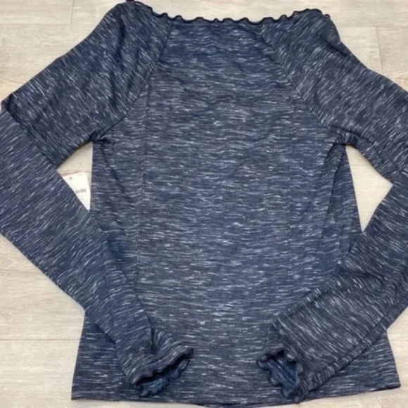 FREE PEOPLE Henley buttons long sleeve dark blue Small NWT - Picture 13 of 13